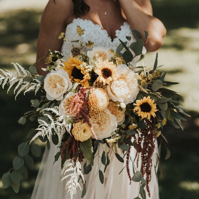 fall wedding bridal bouquet by Blooms on Boswell